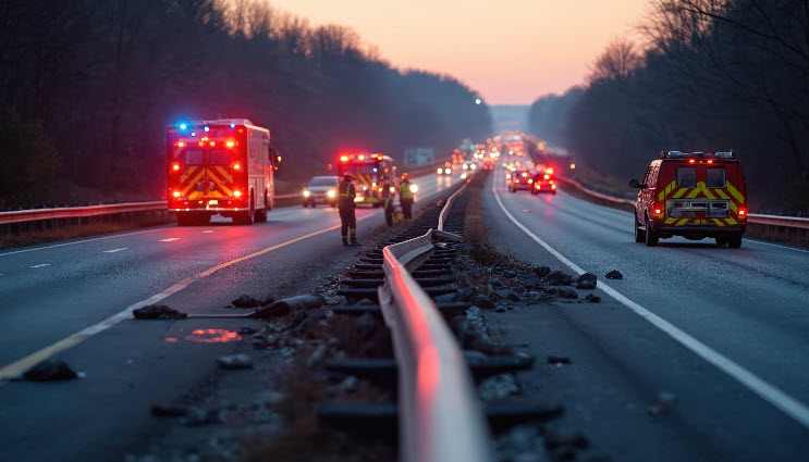 Typical scene of an accident our Brick car accident lawyers would handle.