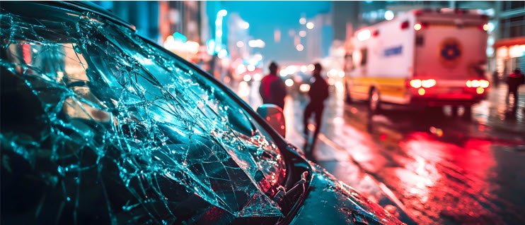 Typical car accident scene in Toms River that our lawyers might represent